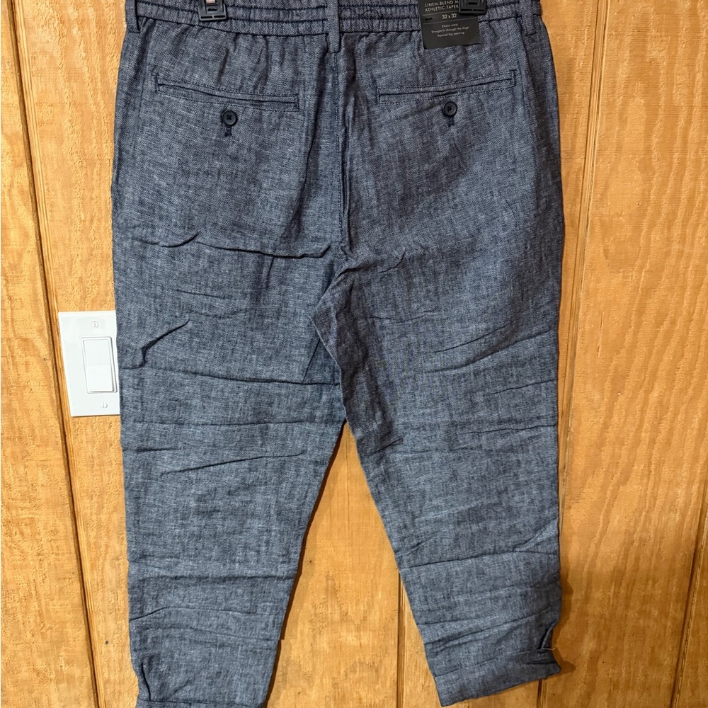 NWT Men’s BR Linen-Blend Mason Athletic-Tapered Fit Pants - Picture 9 of 9